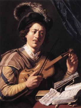  Jan Oil Painting - The Violin Player Jan Lievens